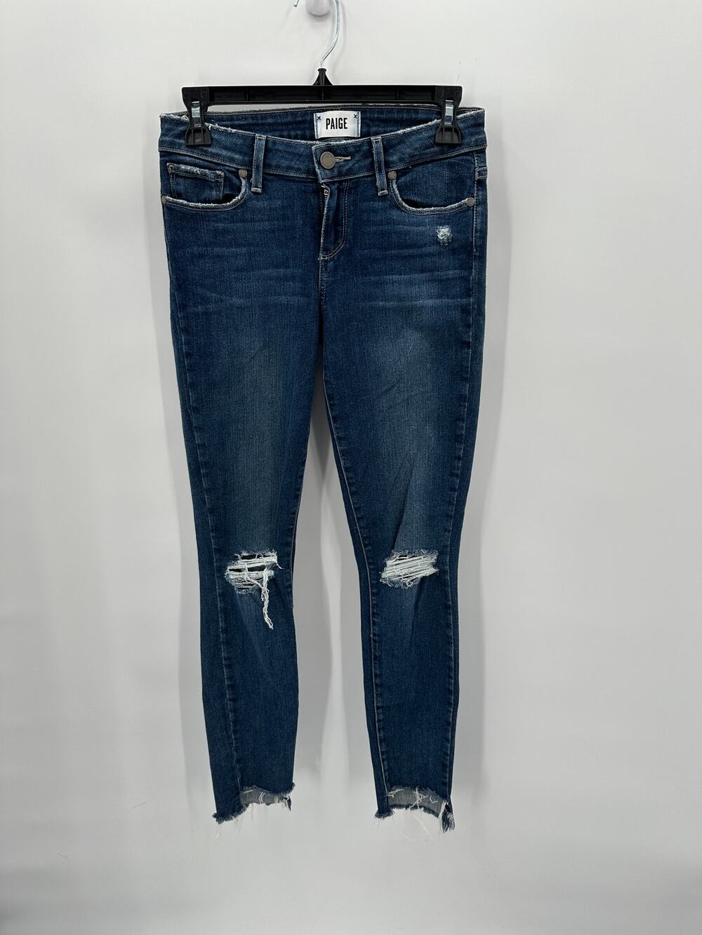 PAIGE Verdugo Ankle Skinny Jean in Dedee Destructed Distressed Denim Jeans // 26
